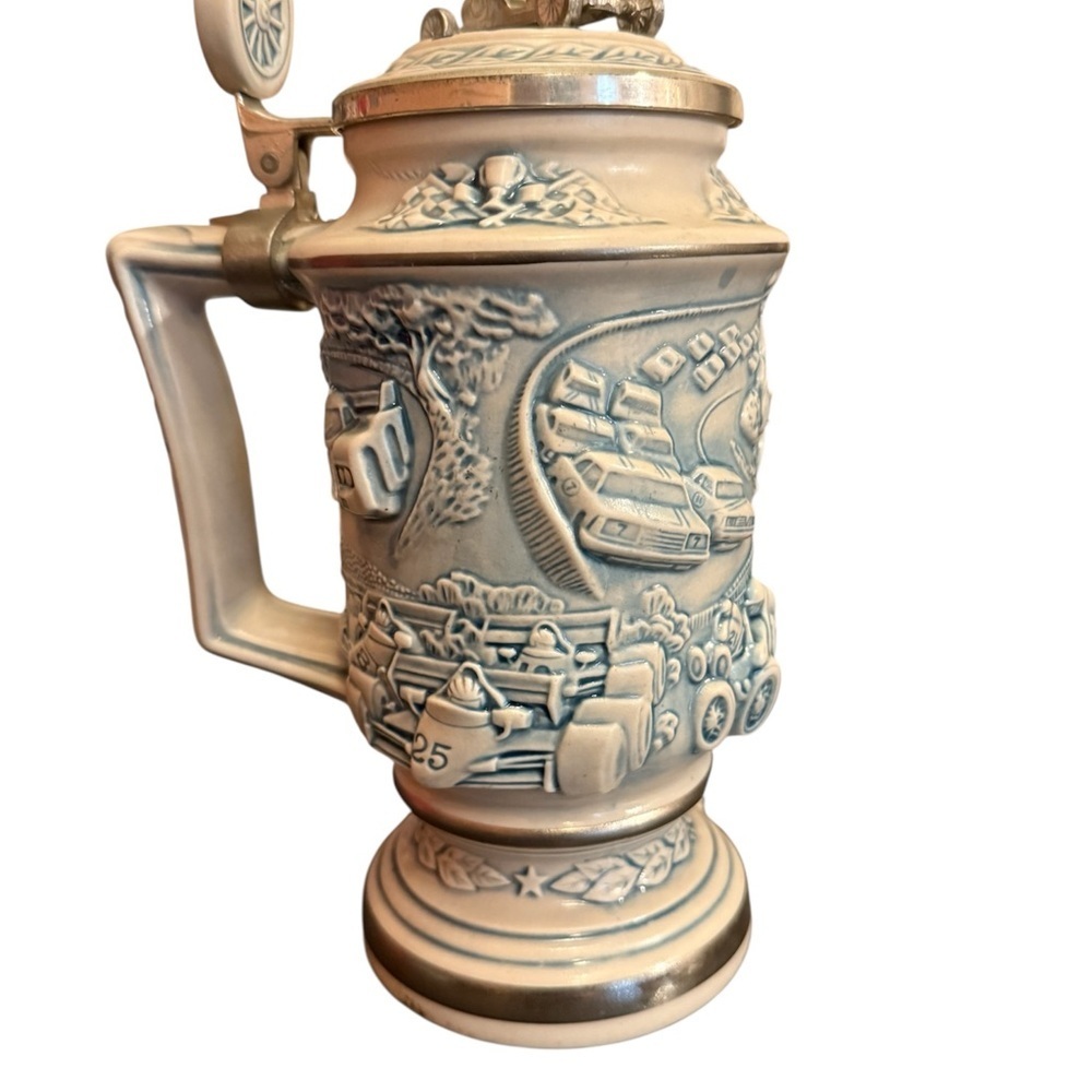 Avon 1989 Collectible Stein with Intricate Design‎ - Cream and Gray